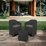 Dmora - Outdoor lounge set Milazzo, Garden composition with 2 armchairs and 1 coffee table, Indoor and outdoor lounge with cushions, 100% Made in Italy, Anthracite