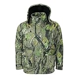 Men's Camo Jacket | Camouflage Jacket Ideal For Outdoor Sports | Fishing Jacket | Hunting Jacket | Camo Coat Removable Hood | Cartridge Pocket (UK, Alpha, 5XL, Regular, Regular, God's Country Camo)