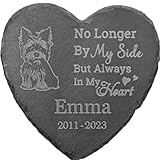 Personalized Dog Memorial Plaque – Custom Engraved Slate Pet Loss Memorial Stone, Sympathy Gift for Dog Owners, Cemetery Grave Decoration (Yorkshire Terrier)