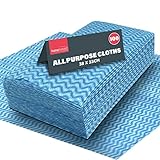 SOL 100pk All Purpose Cloths, 38x23cm Disposable Cleaning J Cloths Blue, Soft, Absorbent, Gentle & Reusable for Household and Professional Cleaning, Ideal for Polishing, Dusting, Washing Dishes
