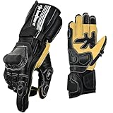 RTX Gear Predator Performance Sports Motorcycle Full Kangaroo Leather Gloves with Knox® Armour Protection System - Hard Knuckle Impact Resistance (Black, XXL)