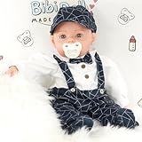Bibi Doll 20" Baby Boy Doll - Large Lifelike Size, Soft Body, with Dummy & Sounds in Formal Bow Tie Outfit, Toy for Boys & Girls Aged 18 Months+