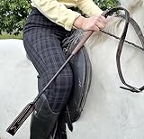 Hunters Saddlery Leather Riding Crop for Horses Jockey Whip Show Jumping Racing Equestrian 65cm (Brown)