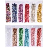 2 Pack Crushed Glass Irregular Metallic Chips Glitter Sprinkles Stones 1-2mm for Nail Arts Craft DIY Vase Filler Epoxy Resin Mold Jewelry Making Decoration - Mixcolors