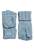 Superdry Womens Cable Knit Gloves, Soft Blue Tweed, One Size