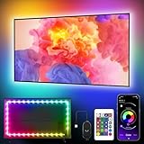 Mexllex 5M RGB LED TV Backlight, 16.4ft for 55-75 Inch, App & Remote Control, Music Sync, Indoor Use