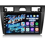 [2+64G] Car Radio for Ford Fiesta Mk5 2002-2008 with Wireless Carplay and Android Auto - 9 Inch Touch Screen Android Car Stereo - DSP/GPS/SWC/WiFi/Bluetooth/FM/RDS + AHD Backup Camera