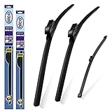 Fits BMW X1 2015-2021 Alca Germany Super Flat Windscreen Wiper Blades Front Rear Set 26"16"ST 13"Q ASF2616ST13Q