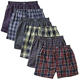 Charles Wilson 6 Pack Woven Boxer Shorts (L, Tartan Check 74)