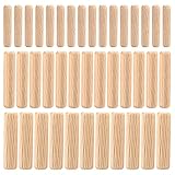 90 Pcs Wooden Dowels Assorted, M6 M8 M10 Wood Plugs Dowel Rods, Woodwork Pins Tapered and Ribbed for Grooved Fluted, Craft, DIY, Carpentry (3 models-90)