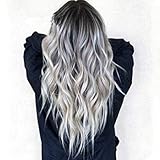 26 Inches Long Wigs for Women Natural Synthetic Hair Ombre Wig with Dark Roots Synthetic Wig Loose Wavy Wigs Heat Resistant