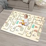 YumYum's Baby Play Mat - 200x150cm Double-Sided - Soft Waterproof Floor - Foldable Playmat for Toddlers & Infants - Baby Crawling & Playing Mat - for Playroom & Nursery Activity - Cars and Bears
