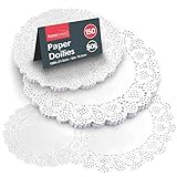 SOL 150pk Round Paper Doilies 8.5" & 6.5" - White Lace Doilies for Cakes, Plates & Table Decor, Elegant Doileys for Parties, Weddings, Afternoon Tea & Buffets, Perfect for Baking & Special Occasions