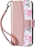 ULAK for iPhone 11 Case Wallet, Flip Case with Card Holder PU Leather + TPU Bumper Stand Cover Kickstand Full Protective Phone Case for iPhone 11 6.1 inch - Pink