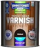 Johnstone's Woodcare Indoor Wood Varnish - Walnut 750ml
