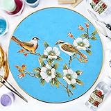 ERSENNQW Birds on Flower Branches Cloisonne Adult Pattern DIY Kit, Cloisonne DIY Art Crafts Kit, Great for Home Decoration and Unique Gift, 11.8 Inch