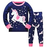 LitBud Girls Easter Unicorn Pajamas 2pcs Long Sleeves Pjs Nightwear Tops + Pants Sets for Toddler Size 4-5 Years 5T