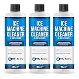 Essential Values Ice Machine Cleaner and Sanitiser - Ice Maker Cleaner and Descaler - Compatible with Whirlpool or Any Icemaker Brands - 3 Pack of 16 fl oz (473ml) Bottles