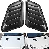 KATUR 1 Pair Universal Car ABS Decorative Air Flow Intake Scoop Turbo Bonnet Vent Cover Hood (Black)