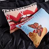 Playboy Iconic Covers Reversible Standard Pillowcase Pair Blue Red