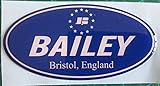 BAILEY CARAVAN MOTORHOME OVAL BADGE PLASTIC DOMED RESIN IDEAL TO COVER DENTS SCRATCHES BRISTOL WORDS
