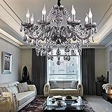 8011 Genuine K9 Crystal Chandelier Smoky 2, 6, 8, 10, 8+4, 12+6 Arms Light Candle (6 Arms)