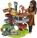 Thomas & Friends Multi-Level Track Set Trains & Cranes Super Tower with Thomas & Percy Engines plus Harold for Preschool Kids Ages 3+ Years, GXH09