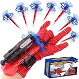 Spider Web Shooter Kids Gift - Web Shooters for Kids Super Hero Toys with Spider Gloves Launcher Wrist Toys Set Suction Disk Soft Bullets for Boy Girl Age 3-14 Birthday Gifts