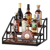 TJ.MOREE 3-Tier Liquor Bottle Display Shelf for Whiskey and Spirits - Retro Bar Shelves