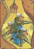 Wall Art Decoration Moles Are Miners Vintage Soviet With Nursery Rhymes In Russian Fabulous Animals Ussr (1976) Metal Tin Signs Vintage Tin Sign Metal Decor For Wall, Bat