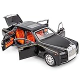 1/18 Rolls Royce Phantom Model Car, Alloy Die-casting Collectible Trolley Toy Vehicle, Classic Two-door Model, Cildren‘s gift (black)