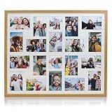 8/9/10/12/16/20 Photos Large Multi Picture Frame Collage Aperture Decor Memories-20 Aperture-Light Oak
