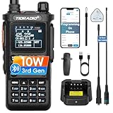 (3rd Gen) TIDRADIO TD-H8 Ham Radio,10W Walkie Talkies, Bluetooth APP Programming, Airband Two Way Radio Handheld Transceiver 2500mAh Batteries Walkie Talkies for Adults Long Range-Black,1Pack