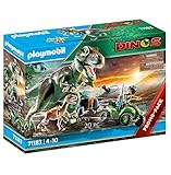 Playmobil 71183 Dinos T-Rex Attack with Raptor and Quad, jurrasic World, Fun Imaginative Role-Play, PlaySets Suitable for Ages 5+