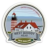 2 x 10cm West Quoddy Head New England Vinyl Stickers - America Sticker #34489 (10cm Wide)