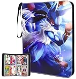 Scrapbook for Poke-mon Cards, 50 Pages, 400 Pockets, Premium Zip Trading Cards, Album, Portable, Waterproof PU Card Holder, Card Collector's Book, Gift for Children, L02