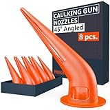 Presch Caulking Nozzles for Sausage caulking Guns 8 pcs - Angled at 45° with Integrated Scale - Compatible with All 600ml Foil Caulking Guns - Closed-End Tips for Precise, Low-Flow Application