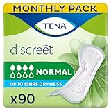 TENA Lady Normal Towels for light to moderate Bladder Weakness -Monthly Pack of Incontinence Pads for women, Pack Of 90, Packaging May Vary