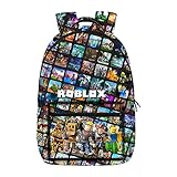 JONWIDR Roblox Backpack Children's School Backpack for Boys & Girls 16 Inch Large Capacity Travel Cool Rucksacks Book Bags Kids School Bag (Photo Album)