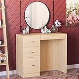 Vida Designs 3 Drawer Dressing Table Makeup Desk Riano Bedroom Furniture (Pine)