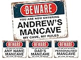 Personalised Mancave Sign - Metal Wall Sign Plaque Art