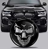 SkinoEu Front Hood Trunk Tuning Badge 82mm Compatible with BMW Emblem 51767288752 Skull Black EX 2