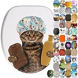 Sanilo Soft Close Toilet Seat, Wide Choice of New Toilet Seats, Stable Hinges, Easy to Mount (Shower Cat)
