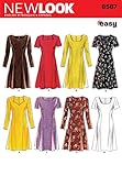 Simplicity New Look Sewing Pattern 6567: Misses Dresses, Size A, Cotton, White, A (6-8-10-12-14-16)