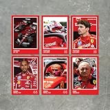 Ferrari F1 Team SIGNED A6 Poster Pack - 6 Autographed Poster Print Cards (Hamilton, Leclerc, Vasseur)