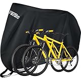 Favoto Bike Cover for 2 Bikes Waterproof 210T Bicycle Cover Outside Storage UV Protection Windproof Dustproof with Lock Hole for Mountain Bike Road Bike 78.7 x 27.5 x 44 inch