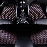 JJNIENUS 4 PCS Car Floor Mats for Mercedes Benz AMG CLA C117 X117 C118 X118 CLA 180 200 220, Custom Leather Auto Carpets Front Rear Row Mat Non Slip Floor Liner Set Protector Accessory,C/Black-Red
