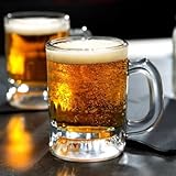 Chabrias Ltd Set of 6 Miniature Beer Mug Tankard Shot Glasses for Sampling - 3.5 oz Shrunken Stein-Style Tasting Mugs