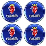 ACSUZ 4Pcs Car Wheel Hub Centre Caps, for Saab 9-3 9-5 900 9000 56mm 60mm Car Tire Logos Badge Emblem Tyres Rims Styling Decoration Accessories,Hubcaps 60mm-A
