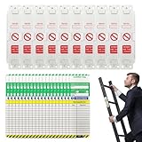 Ladder Tags-10 Holders and 20 Ladder Inspection Tags Inserts Waterproof Record Kit, Podiums, Towers, Podiums for All Ladder Types Protect Platforms, Steps, Indoor & Outdoor